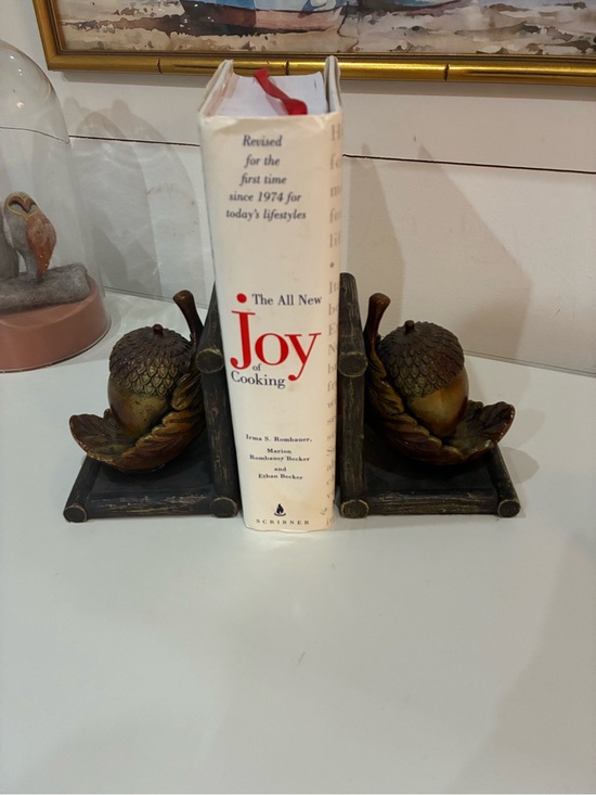 Other - Vintage Rustic Resin Acorn & Oak Leaf Bookends - Pair📝